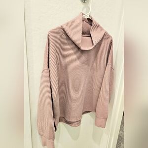 Cozy Pink Turtleneck Top, Size Large